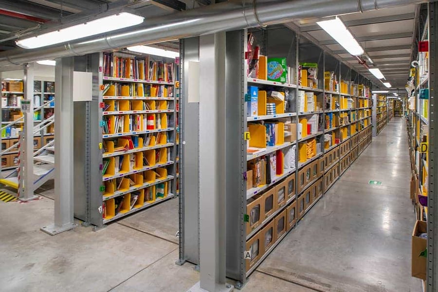 rows of inventory ready to be picked and packed