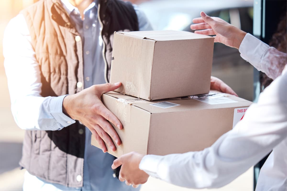 Packages being delivered to consumer