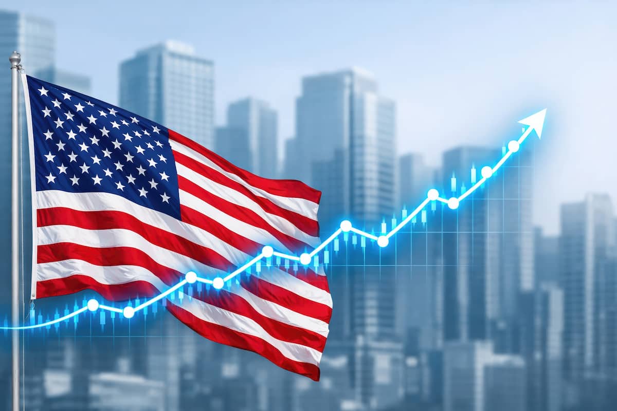 United States Flag with Stock Line